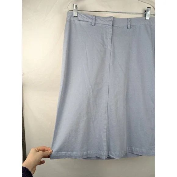 Vintage Allen USA Y2K Preppy Midi Skirt Sz 6 Pastel Blue Clean Girl Euro Scandi - Picture 3 of 10